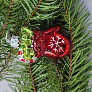 Red Christmas Mitten Mini Ornament - Made In Poland